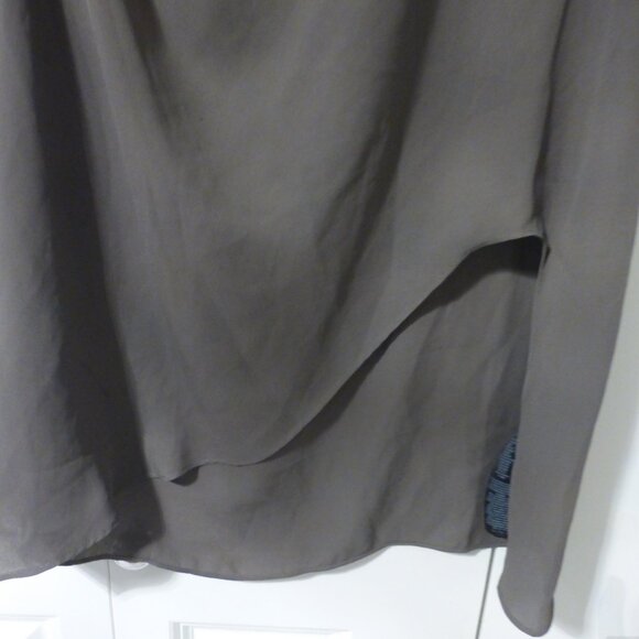 MARCIANO by GUESS olive green long chiffon one shoulder top - Picture 3 of 7